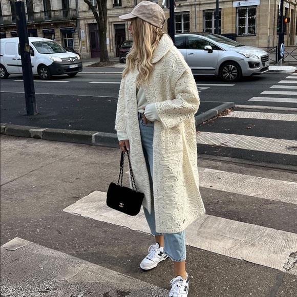 Zara Ecru Structured Wool Blend Coat - Picture 8 of 17